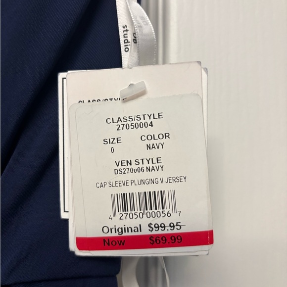 David's Bridal Blue Asymmetrical Ruched Gown - Picture 8 of 8